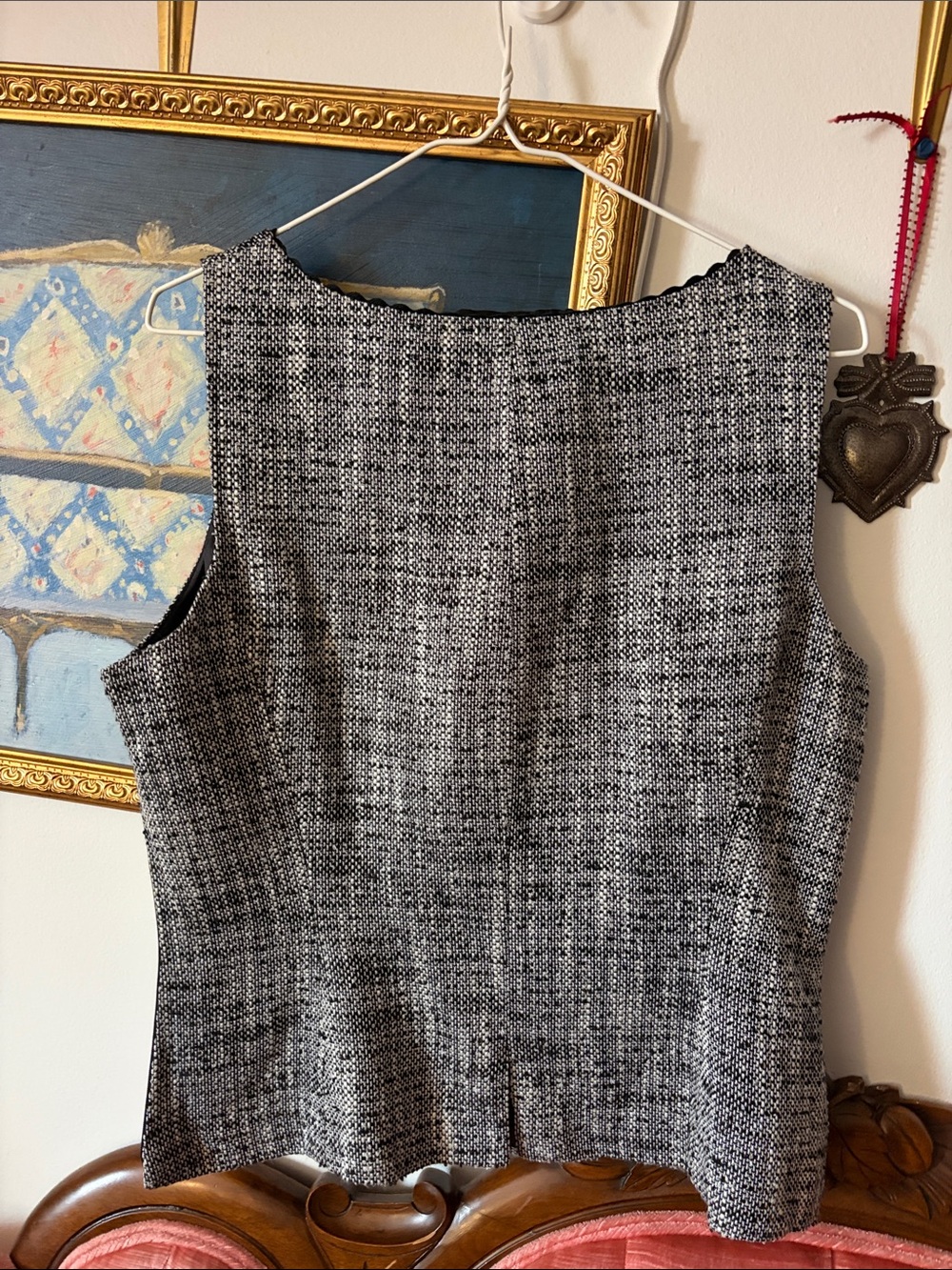 Liz Claiborne Black and White Tweed Sleeveless Shell - Picture 3 of 3